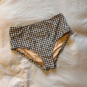 Old Navy Women's Size L Black Gingham High-Waisted Swim Bottoms